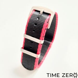 New Black/Red Ballistic Nylon NATO Watch Strap (The Velocity Collection)